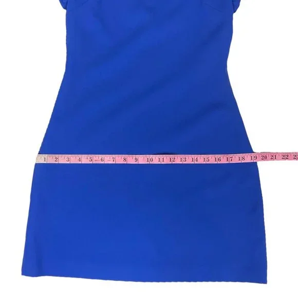 Alice + Olivia NWT 'Elsa' Ruffle Collar Mini Dress in 'Ultramarine' Blue Size 4 - Picture 13 of 16